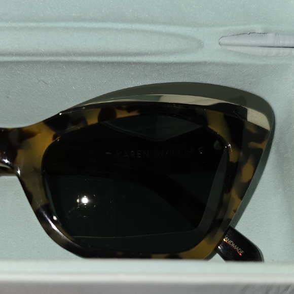 Karen Walker Black and Tortoiseshell Cateye Sunglasses